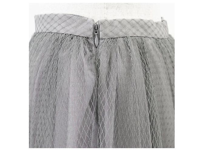 Falda de seda de malla Christian Dior Gris - vista 6