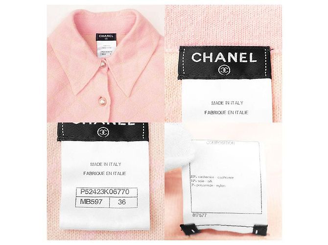 Chaqueta de seda de cachemira matelassé de Chanel Rosa Beige - vista 10