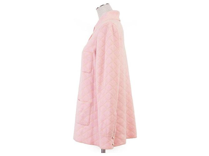 Chaqueta de seda de cachemira matelassé de Chanel Rosa Beige - vista 15
