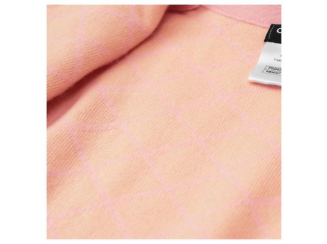 Chaqueta de seda de cachemira matelassé de Chanel Rosa Beige - vista 18