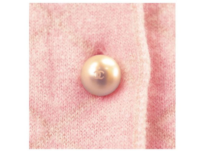 Chaqueta de seda de cachemira matelassé de Chanel Rosa Beige - vista 3