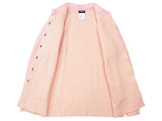 Chaqueta de seda de cachemira matelassé de Chanel Rosa Beige - vista 6