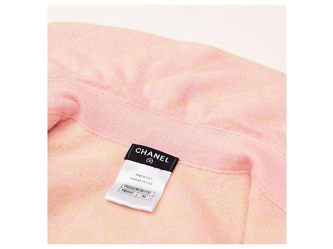 Chaqueta de seda de cachemira matelassé de Chanel Rosa Beige - vista 7
