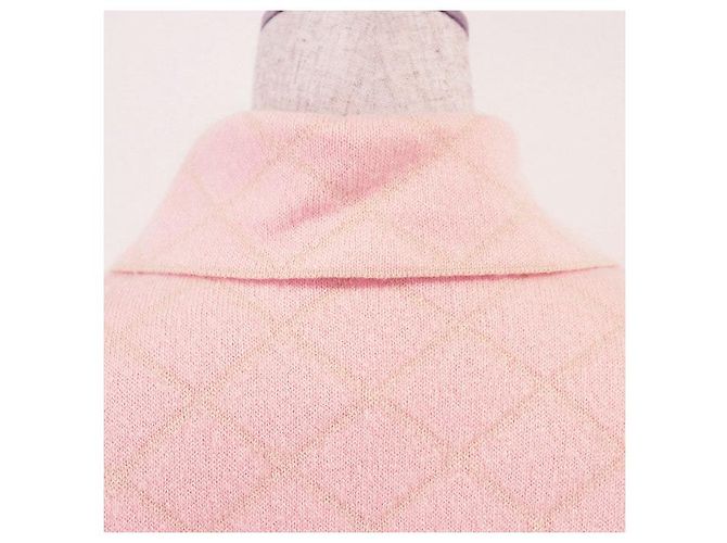 Chaqueta de seda de cachemira matelassé de Chanel Rosa Beige - vista 9