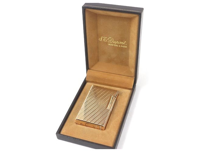 Autre Marque Funda para encendedor de patrón de cuadros de la línea 1 de Dupont Dorado - vista 2