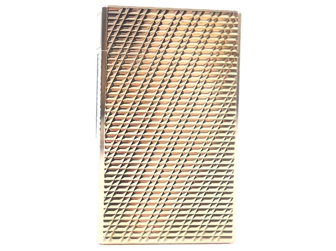 Autre Marque Funda para encendedor de patrón de cuadros de la línea 1 de Dupont Dorado - vista 3