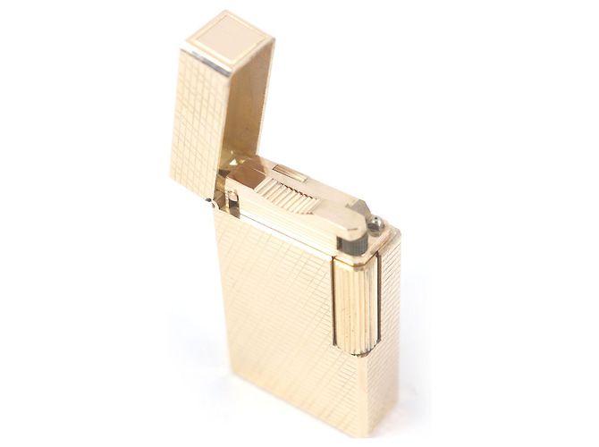 Autre Marque Funda para encendedor de patrón de cuadros de la línea 1 de Dupont Dorado - vista 4