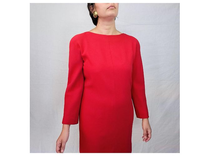 Gianni Versace Couture rotes Wollkleid - Ansicht 4
