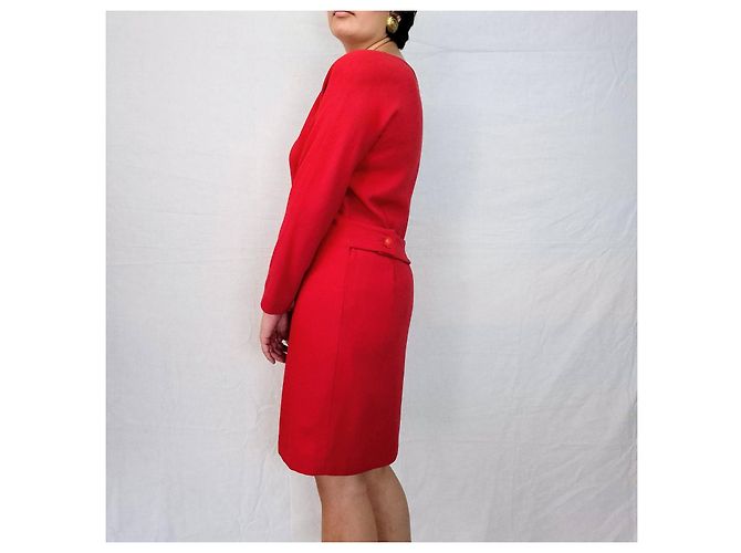 Gianni Versace Couture rotes Wollkleid - Ansicht 7