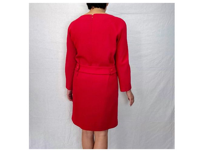 Gianni Versace Couture rotes Wollkleid - Ansicht 8