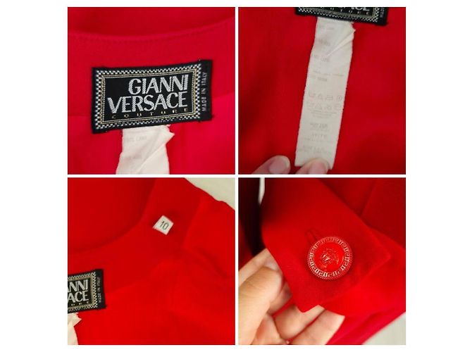 Gianni Versace Couture rotes Wollkleid - Ansicht 9