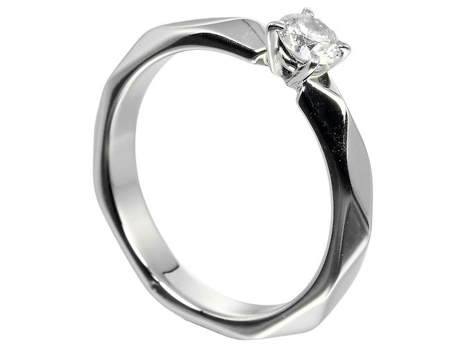 Boucheron Solitaire à facette Platine - vue 2