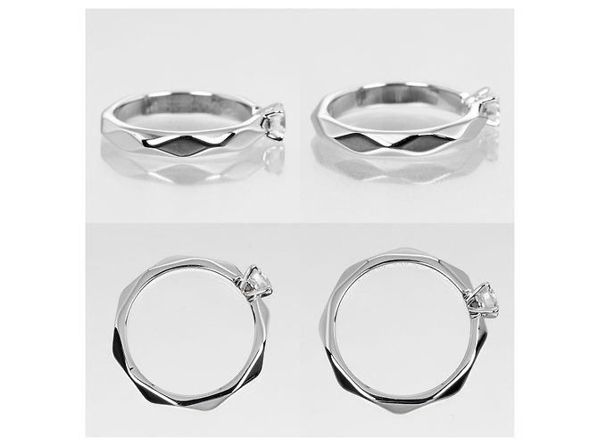 Boucheron Solitaire à facette Platine - vue 3