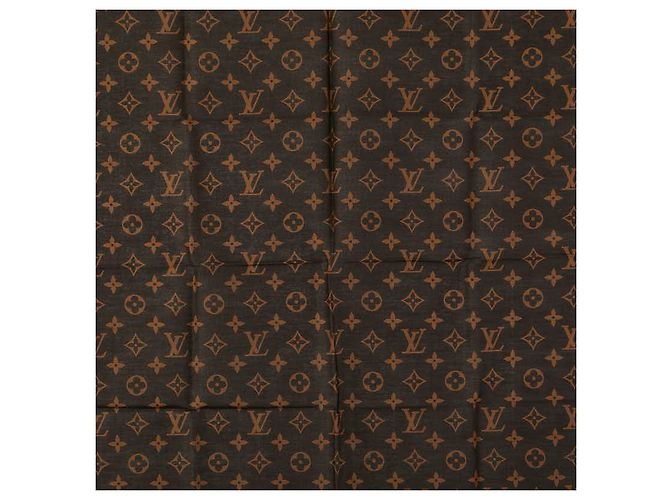 Set di sciarpe in cotone e seta Louis Vuitton Monogram Letters × NBA Marrone - vista 4