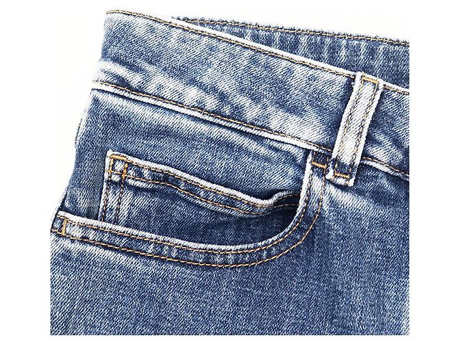 Pantalones de mezclilla de shearling Chanel P74543 Azul - vista 12