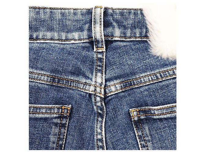 Pantalones de mezclilla de shearling Chanel P74543 Azul - vista 13