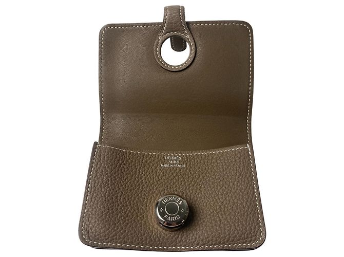 Tarjetero de Mujer Dogon de Hermès Gris pardo - vista 6