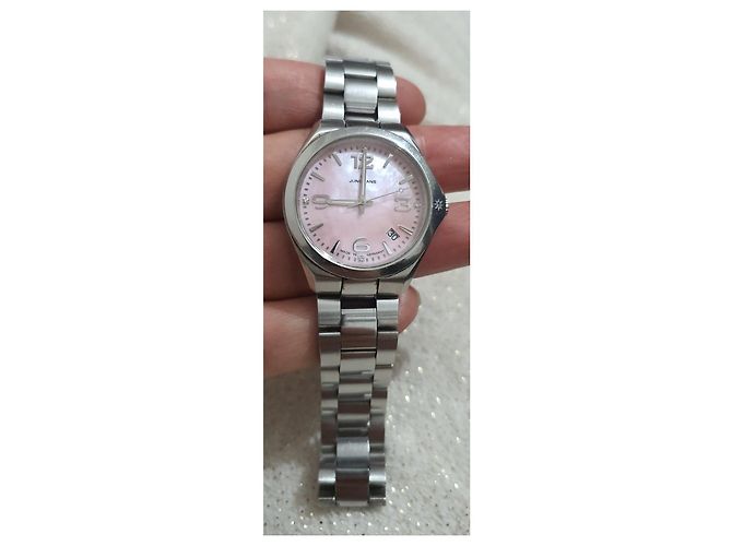 Autre Marque Junghans-Uhr aus Stahl / Diamanten Silber - Ansicht 5