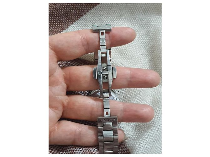 Autre Marque Junghans-Uhr aus Stahl / Diamanten Silber - Ansicht 8