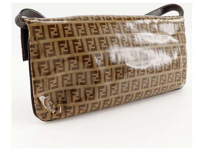 Fendi Zucchino Mamma Baguette Vinile Marrone - vista 2