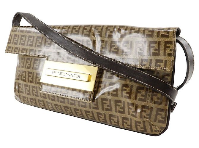 Fendi Zucchino Mamma Baguette Vinile Marrone - vista 3
