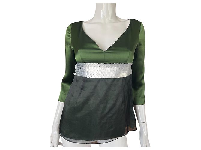 Blusa de seda Red Valentino Verde oscuro - vista 2
