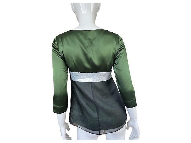 Blusa de seda Red Valentino Verde oscuro - vista 4
