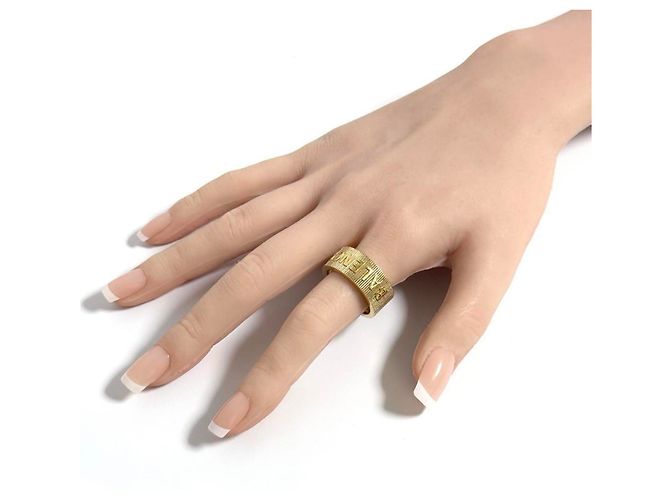 Balenciaga Herren Force Stripe Ring Golden - Ansicht 10