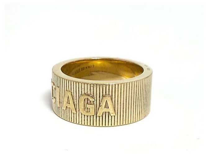 Balenciaga Herren Force Stripe Ring Golden - Ansicht 4