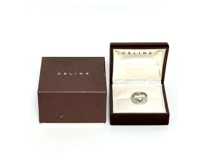 Céline Celine Herren Macadam Logo Breite Ring in Silber - Ansicht 10