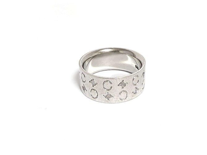 Céline Celine Herren Macadam Logo Breite Ring in Silber - Ansicht 2