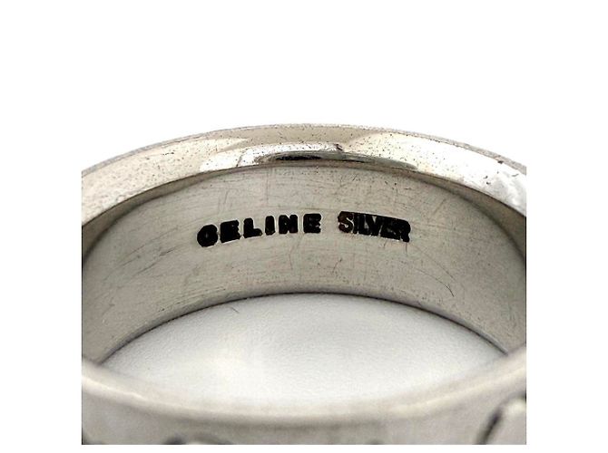 Céline Celine Herren Macadam Logo Breite Ring in Silber - Ansicht 7