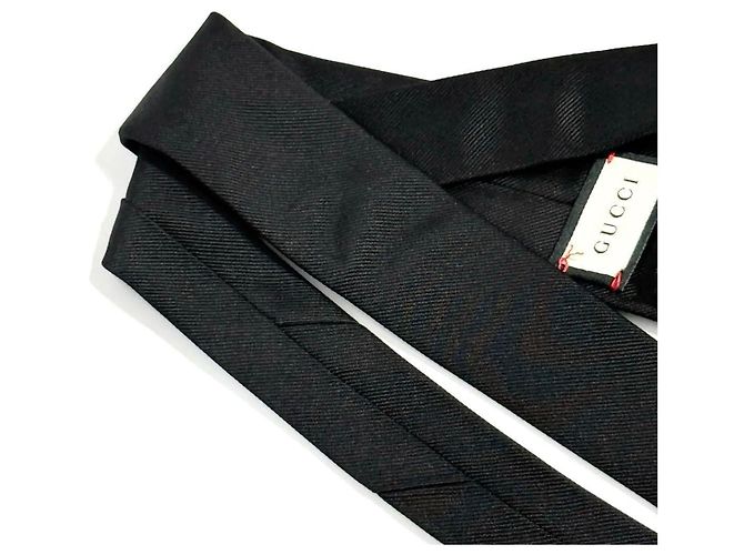 Cravatta Underknot Tiger da uomo Gucci in seta nera Nero - vista 5