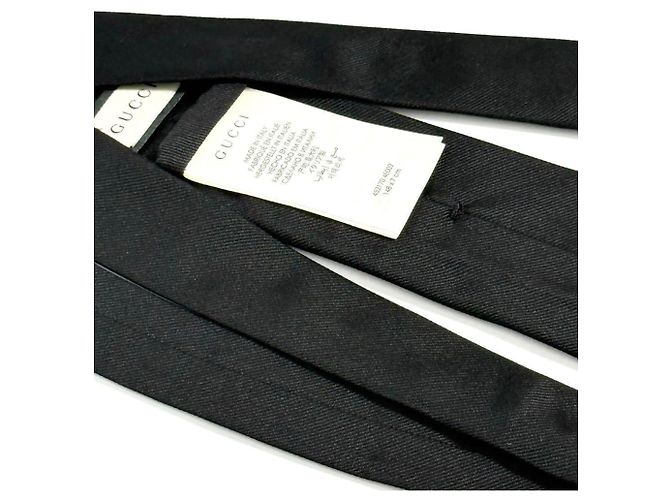 Cravatta Underknot Tiger da uomo Gucci in seta nera Nero - vista 6
