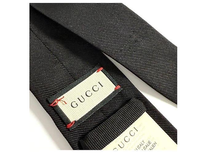 Cravatta Underknot Tiger da uomo Gucci in seta nera Nero - vista 8