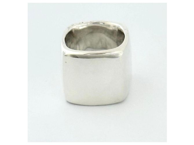 Anello quadrato largo vintage Chanel in argento sterling 925 - vista 2