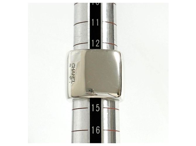 Anello quadrato largo vintage Chanel in argento sterling 925 - vista 7