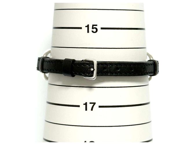 Bracciale Charm Horsebit Hermès Nero Argento - vista 8