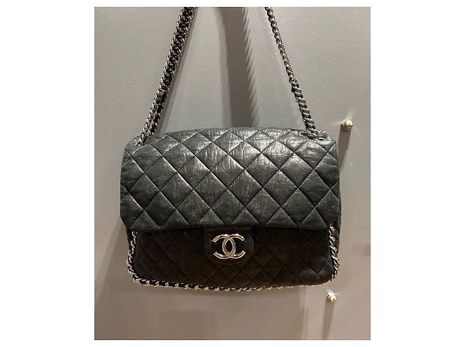 Timeless Chanel Classic Flap Cadena Alrededor Negro - vista 12