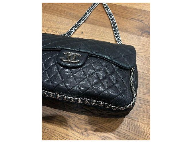 Timeless Chanel Classic Flap Cadena Alrededor Negro - vista 5