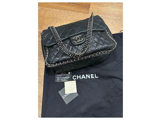 Timeless Chanel Classic Flap Cadena Alrededor Negro - vista 6