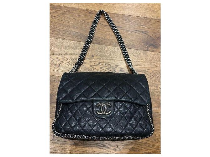 Timeless Chanel Classic Flap Cadena Alrededor Negro - vista 9