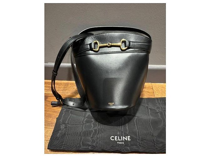 Secchiello Céline Crecy in pelle nera Nero - view 10