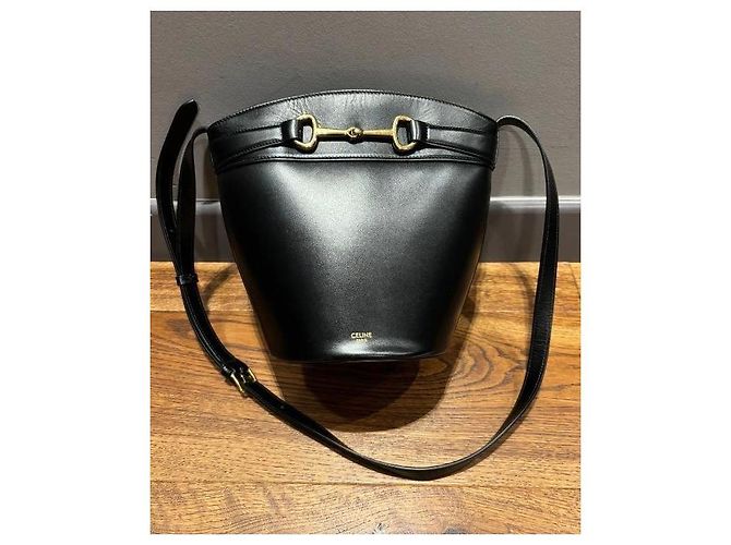Secchiello Céline Crecy in pelle nera Nero - view 11