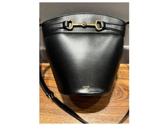 Secchiello Céline Crecy in pelle nera Nero - view 8