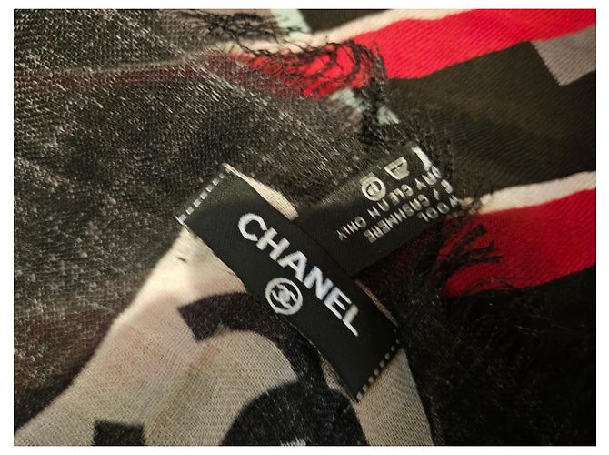 Chal de Cachemira Chanel Negro - vista 5