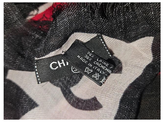 Chal de Cachemira Chanel Negro - vista 9