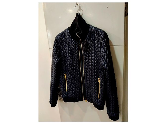 DOLCE & GABBANA Giacca Blouson Taglia uomo in nylon blu navy - vista 2