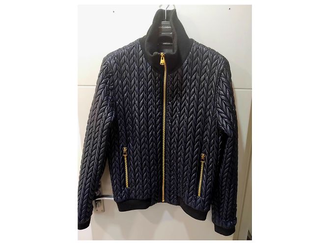 DOLCE & GABBANA Giacca Blouson Taglia uomo in nylon blu navy - vista 3
