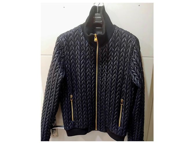 DOLCE & GABBANA Giacca Blouson Taglia uomo in nylon blu navy - vista 4